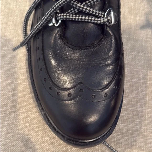 Charles David Black Wingtip Fur Lace-Up Winter Boots - Picture 3 of 3